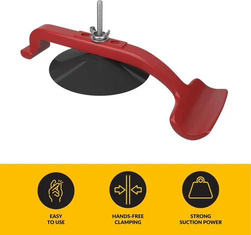 Vista 6 de Suck N Clamp Abrazadera ajustable para tazas, material de acrilonitrilo butadieno estireno, 7-1/8 pulgadas de largo, 3-3/8 pulgadas de diámetro
