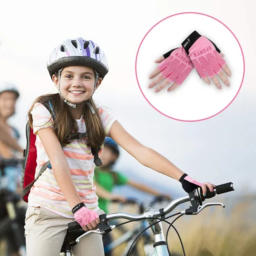 Vista 6 de Accmor Guantes deportivos para niños, guantes de medio dedo, guantes de ciclismo para niños y niñas, guantes de pesca para niños, guantes de pesca