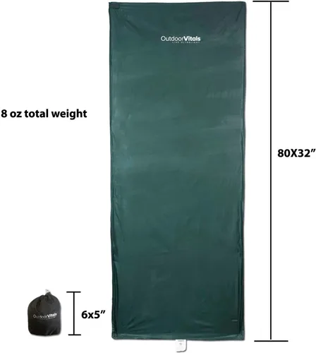 Vista 3 de Outdoor Vitals Forro para saco de dormir (carbón, rectangular/micro poliéster)