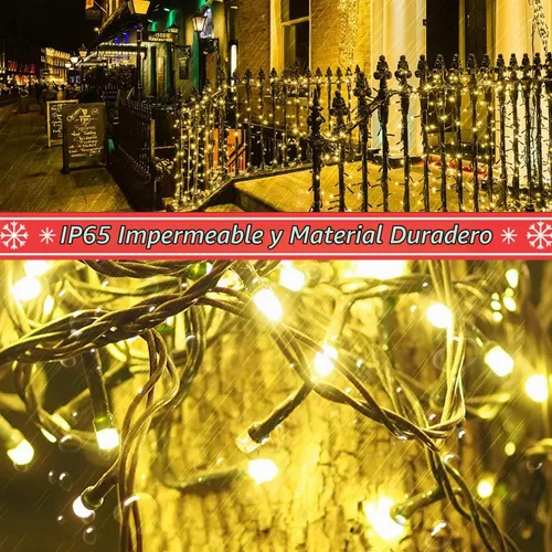Vista 5 de realization - Guirnalda de luces LED para Navidad al aire libre, tira de 105 pies con 300 luces LED para interiores con 8 modos, enchufe de extremo