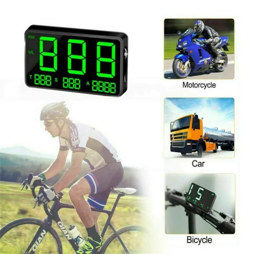 Vista 2 de MASO Coche Moto Bicicleta Universal Digital GPS Velocímetro OBD-II Overspeed Alarma Sistema MPH/KM/h