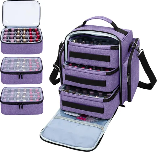 Vista 9 de BAFASO - Organizador de esmalte de uñas con capacidad para 72 botellas (15 ml. - 0.5 onzas líquidas), Negro