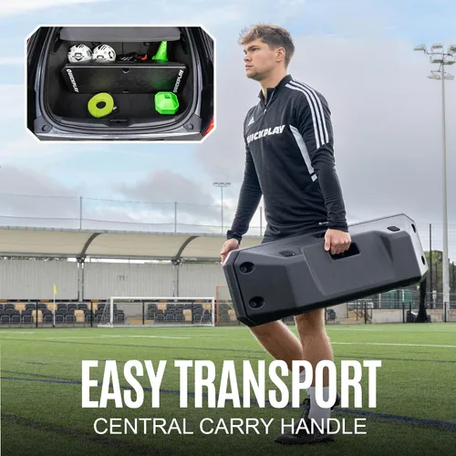 Vista 9 de QUICKPLAY Replay Boombox Tabla de Rebote de Fútbol - Rebotador Portátil de Doble Superficie con Ángulo Ajustable - Equipo de Entrenamiento de Fútbol