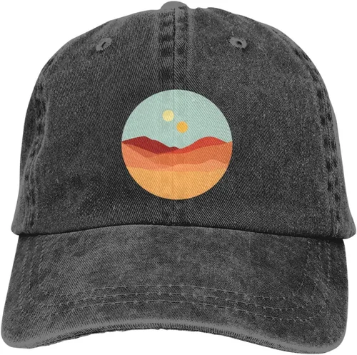 Vista 6 de AbLaTeTwo-Suns Trucker Hat, Washed Cotton Baseball Cap Black Dad Hat for Men Women