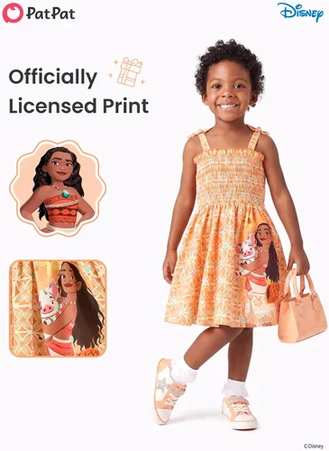 Vista 4 de Disney Vestido de princesa Frozen, Elsa, Minnie Stitch, para niña, con lazo, tirantes fruncidos, traje de verano, para fiesta de cumpleaños, 2-9 años