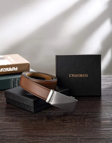 Vista 6 de CHAOREN Cinturón de trinquete de cuero para hombre, ajuste personalizable, estilo sin esfuerzo (1.378 in)
