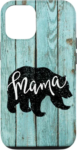Vista 28 de Turquoise Woodgrain Rustic Farmhouse Shiplap Wood Mama Bear Case for iPhone 17