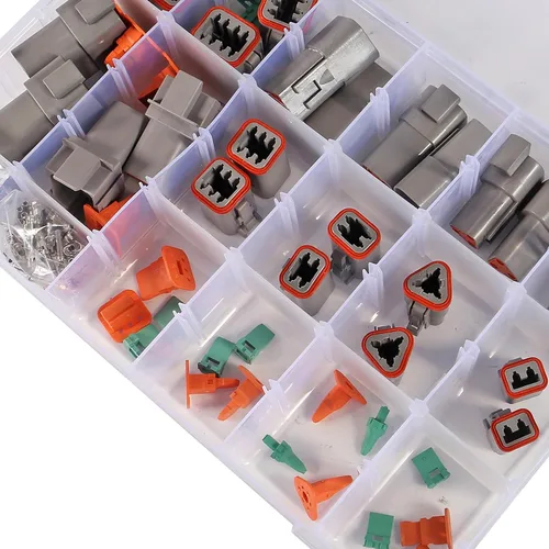 Vista 7 de AITRIP Kit de conector DT Deutsch de 188 piezas (12 juegos), conector de 2 pines, 3, 4, 6, 8, 12 pines con contactos sólidos de tamaño 16