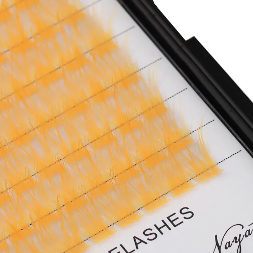 Vista 52 de Pestañas postizas de tallo ancho con varias pestañas falsas de colores D Curl de 10 a 20 mm para elegir, pestañas postizas profesionales