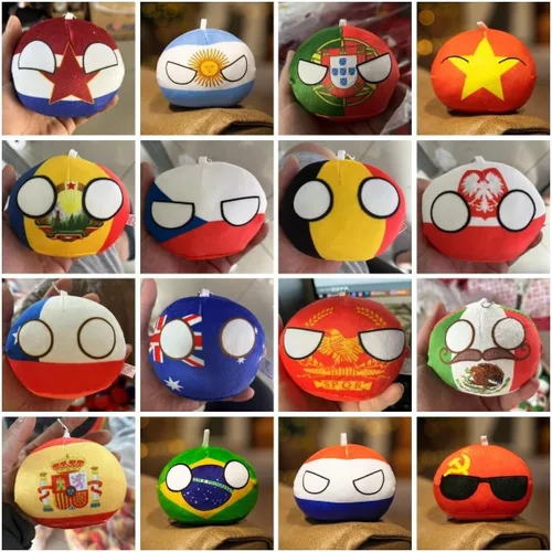 Vista 3 de Polandball Countryballs Muñeco de peluche Ucrania España Hungría Portugal Rumanía Grecia Austria México Polonia Ball (15,3.8 pulgadas)