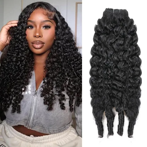 Vista 29 de Extensiones de cabello humano real rizado con clip, balayage, color marrón chocolate a rubio caramelo, 8 piezas con 18 clips, 4.23 oz/juego