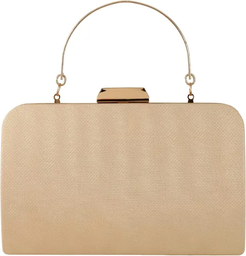 Vista 3 de ZHANNI Elegante caja de embrague de noche para mujer con marco de metal bolso de noche bolso de mano boda graduación fiesta novia embrague