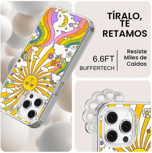 Vista 5 de MOSNOVO Funda para iPhone 12 y iPhone 12 Pro, [protección contra caídas de grado militar Buffertech de 6.6 pies] [Tecnología antidespegable] Diseño