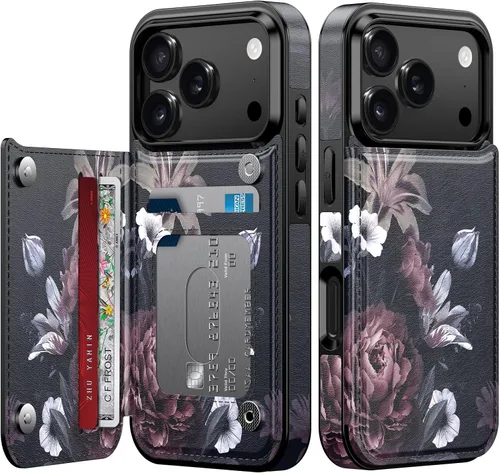 Vista 53 de LETO para iPhone 15 Pro Funda tipo cartera - Tapa tipo folio con patada - Diseños de moda - Tarjetero - Funda protectora para mujeres y niñas - 6.1
