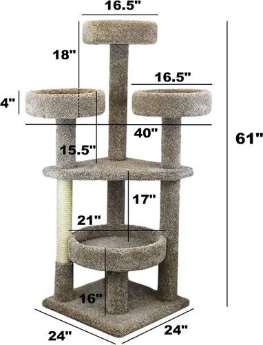 Vista 2 de Prestige Cat Trees Árbol para gatos de la torre principal Coon Cat