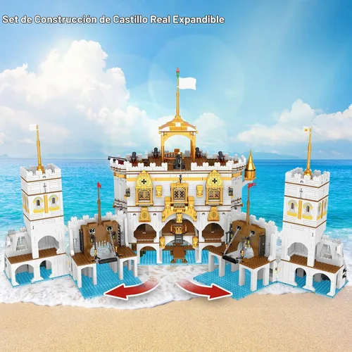 Vista 4 de JMBricklayer Royal Bay Castle Building Sets, Ideas Medieval Castle Building Kit 41109, Construction MOC Building Set,Collectible Display