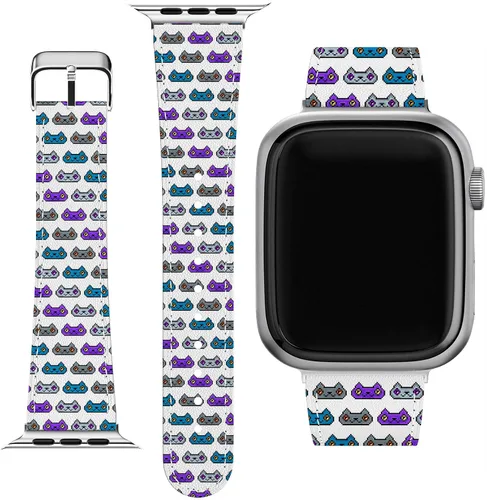 Vista 7 de Correa de muñeca compatible con Apple Watch Series 7/6/5/4/3/2/1/SE y funda de teléfono a juego con estampado rosa, correa de dinosaurios