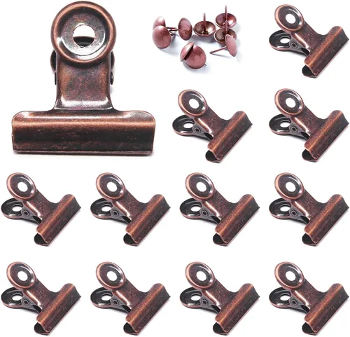 Vista 18 de Pinzas Bulldog con agujero para pasador, clips de archivo de papel con resorte fuerte, clips de metal pequeños, abrazaderas de sellado para bolsas