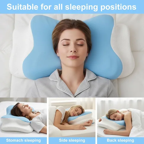 Vista 7 de Neck Pillow, Memory Foam Pillow, Ergonomic Side Sleeper Pillow, Orthopaedic Neck Support Pillow for Sides, Back & Stomach Sleepers