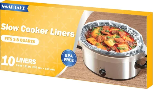 Vista 8 de SMARTAKE Forros para olla de cocción lenta, bolsas de cocina desechables de tamaño grande de 13" x 21", se ajustan de 3QT a 8QT para olla de cocción