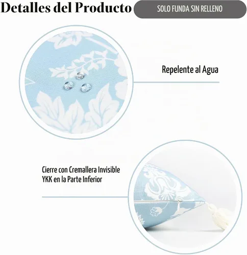 Vista 6 de Hofdeco Premium - Funda decorativa para cojín de estilo Coastal Hampton, para patio, interior y exterior, de 18 x 18 pulgadas, resistente al agua