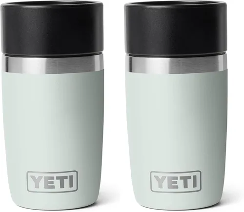 Vista 20 de YETI Rambler - Botella de viaje de 8 onzas, acero inoxidable, aislada al vacío con tapa a prueba de fugas, color negro