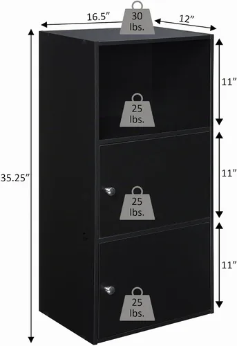 Vista 3 de Convenience Concepts Xtra Storage - Armario de 2 puertas, color blanco (151187W)