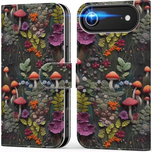 Vista 90 de DEENAKIN Funda tipo cartera para iPhone 15 con tarjetero + clip para efectivo, bloqueo RFID, protección contra caídas de grado militar y obras
