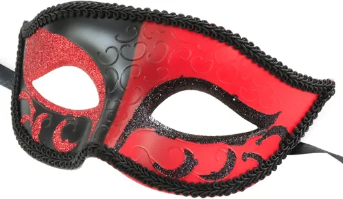 Vista 8 de Máscaras de máscaras para parejas, máscara de Mardi Gras, máscara de fiesta veneciana, máscara de disfraces de Halloween, máscara de metal, paquete