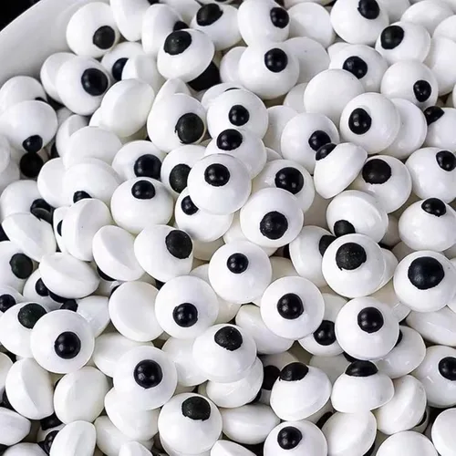 Vista 2 de Sentovac Ojos de caramelo comestibles de 1 cm, espolvoreados de azúcar para galletas, pasteles, cupcakes, decoraciones de ojos pequeños de caramelo