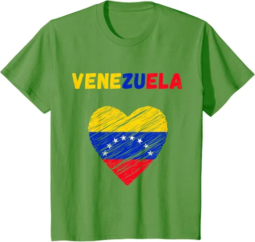 Vista 66 de Camiseta con la bandera venezolana con corazón de Venezuela, Negro