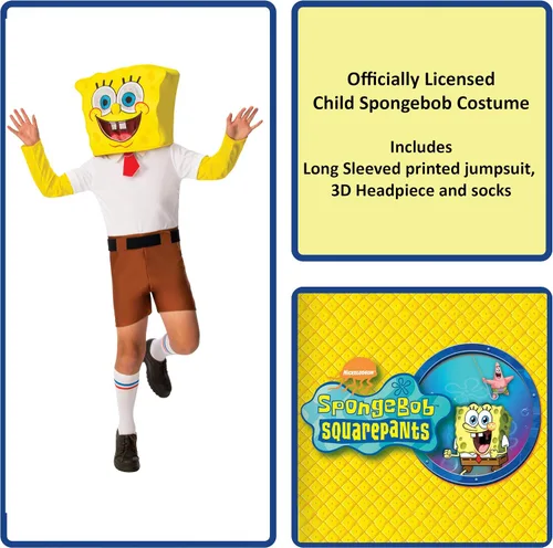 Vista 2 de Rubie's Disfraz clásico de Bob Esponja Nickelodeon para niño