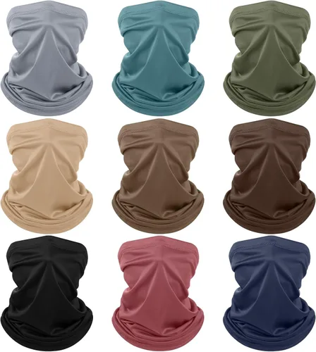Vista 15 de Geyoga 6 piezas de protección UV para el verano, polaina de cuello refrescante, ropa para la cara, polaina para cuello, bufanda, protector solar