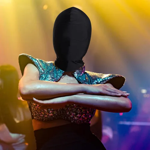 Vista 4 de Zentai - Máscara de capucha de cobertura completa de elastano, máscara de ojos abiertos y boca elástica transpirable para Halloween, cosplay