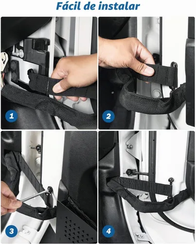 Vista 3 de JOYTUTUS Correas de limitación de puerta compatibles con Wrangler, paquete de 2 correas de control de limitación de puerta ajustables resistentes