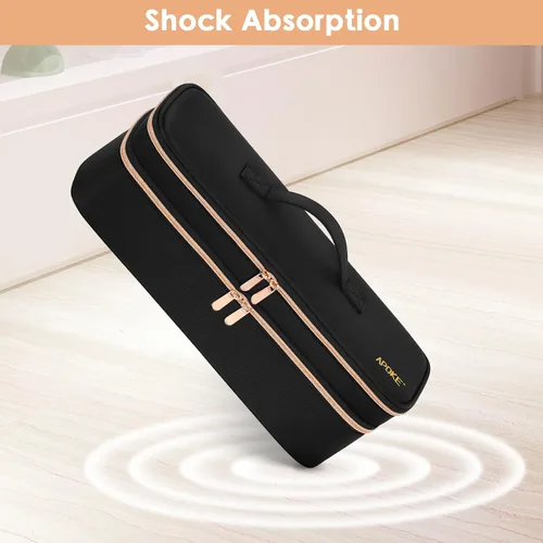 Vista 4 de APOKE Estuche de viaje de doble capa compatible con el secador de pelo y cepillo de aire caliente One Step de Revlon Original 1.0 y Plus 2.0, bolsa
