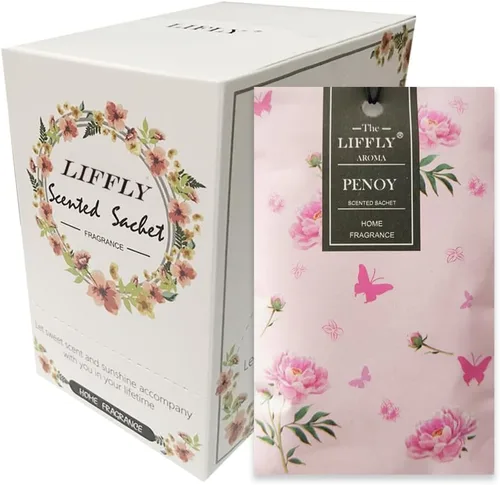Vista 15 de 13 sobres perfumados para cajones y armarios, 14 paquetes de lavanda, rosa, jazmín, océano, vainilla, sándalo, lino fresco, cerezo, lila, eucalipto