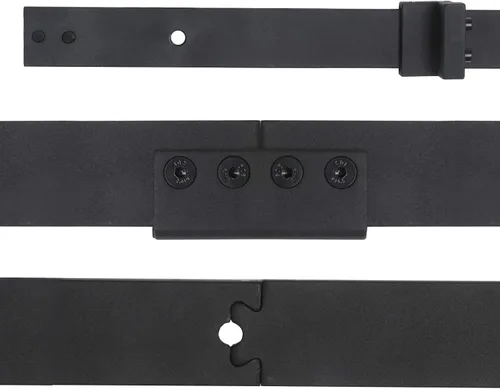 Vista 6 de Kit de herrajes para puerta corredera doble de granero de 12 pies, kit básico de herrajes para riel deslizante con rodillos, suave