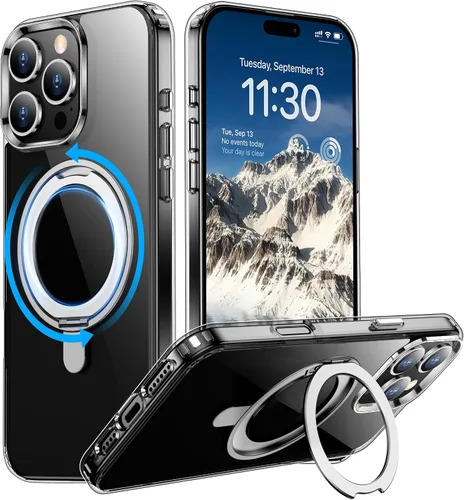Vista 33 de Magnética para iPhone 12 e iPhone 12 Pro Funda, [con Soporte de Anillo Magnético Invisible Giratorio 360°][A Prueba de Golpes][Compatible