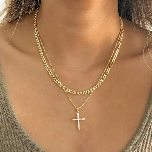 Vista 3 de VKME Juego de 45 piezas de joyería dorada para mujeres y niñas, aretes colgantes delicados, elegantes anillos de nudillos, pulseras y collares