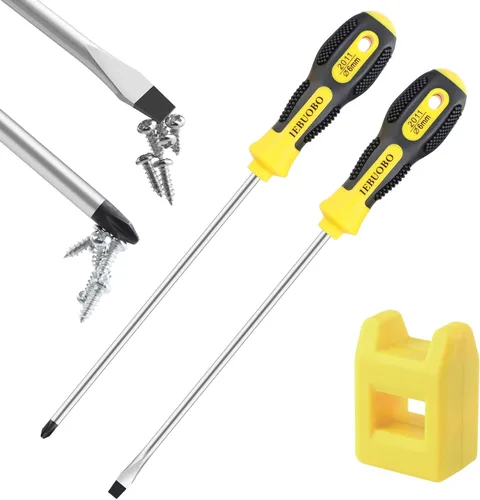 Vista 8 de Destornillador ranurado y Phillips, PH2 4" destornillador largo con herramienta de magnetizador/desmagnetizador