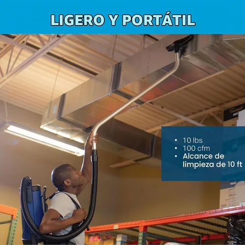 Vista 5 de Powr-Flite Pro-Lite - Aspiradora de mochila de grado comercial de 4 cuartos de galón, aspiradora portátil con kit de herramientas, BP4S Aspiradora