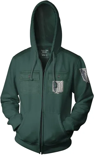Vista 2 de Ripple Junction Attack on Titan - Sudadera con capucha unisex para adultos, estilo militar, con cremallera completa