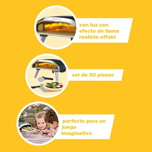 Vista 7 de Casdon Ooni Koda - Horno de pizza y estación de cobertura Horno de pizza de juguete para niños mayores de 3 años ¡Cuenta con luz real con efecto
