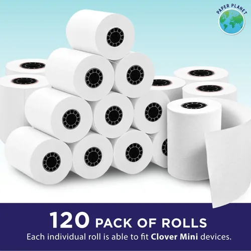 Vista 2 de Papel térmico para impresora térmica Clover Mini de Paper Planet C200 C300 C301 C302 C305 120 rollos