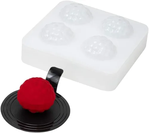Vista 27 de Restaurantware -Molde de bola de 8 cavidades de pastelería, 1 molde de chocolate listo para horno - Molde de silicona blanca flexible, congelable