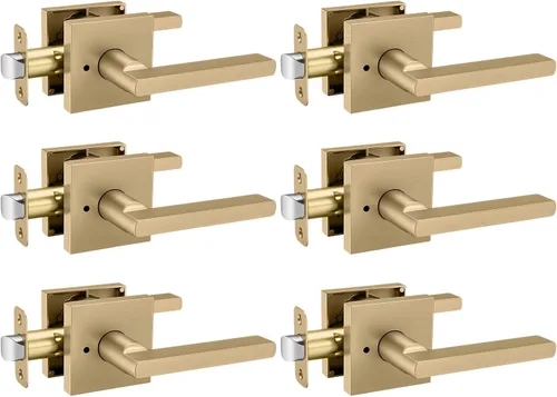 Vista 29 de Goldenwarm Manijas de puerta de oro cepillado para interiores, manijas