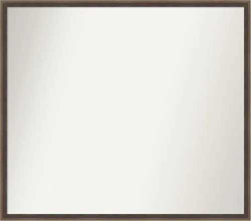 Vista 99 de Amanti Art Brown Bathroom Mirror for Over Sink, 21x33 Custom Made Hardwood Wedge Mocha Rectangle Vanity Mirror, Large Modern Wood Frame, Hangs