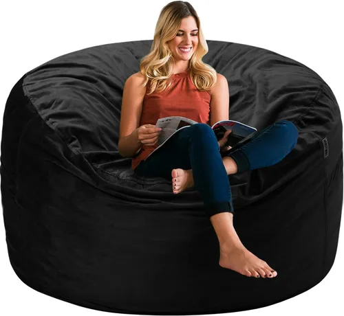 Vista 34 de HABUTWAY Silla de Puf de 2 Pies, Puf de 2' de Sillones Pequeños con Relleno, Silla de Puf en Forma de Lágrima de Terciopelo Ultra Suave con Funda