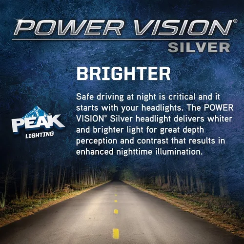 Vista 5 de PEAK Power Vision - Faros delanteros H7 de 55 W de alto rendimiento para automóviles plateados (paquete de 2)